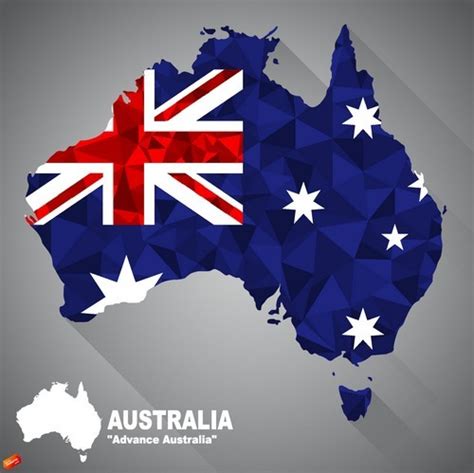 Map of flag Australia vector free download