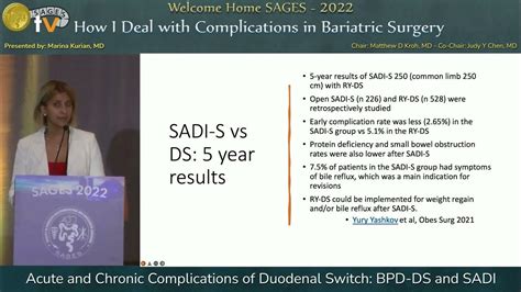 Acute and Chronic Complications of Duodenal Switch: BPD-DS and SADI ...