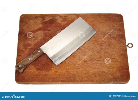 Cleaver on a Chopping Board Stock Image - Image of prepare, rectangular ...