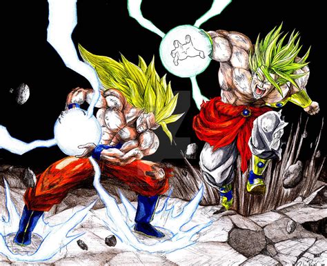 SSJ3 GOKU VS LSSJ BROLLY - color by pedrozox2093 on DeviantArt