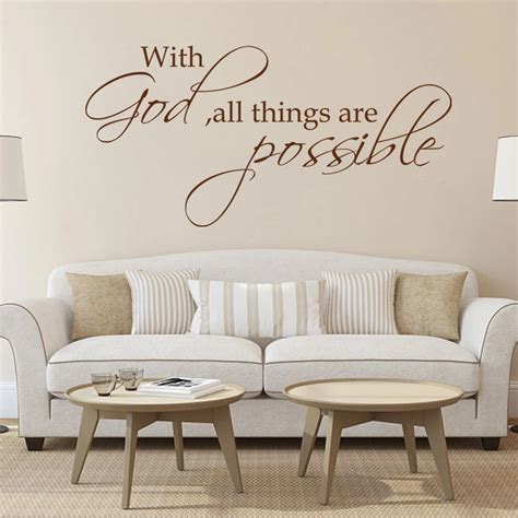 Scripture Bible Verse Wall Decal With God All Things Are Possible 43cm x 86cm-in Wall Stickers ...