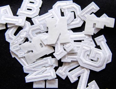 White Embroidered Iron on Letters Applique Patch,iron on Name Letters Patch for T-shirt or Coat ...