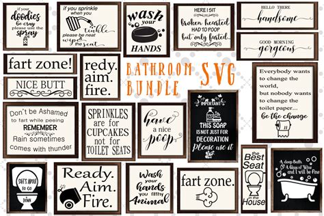 Bathroom Sign Svg Bundle (Graphic) by prettydesignstudio · Creative Fabrica