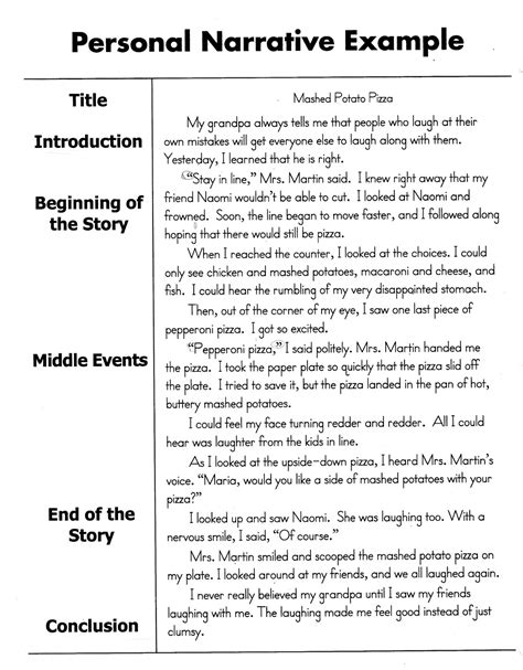 Personal Narrative Story Examples