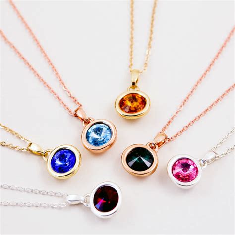 gemstone birthstone necklace by j&s jewellery | notonthehighstreet.com