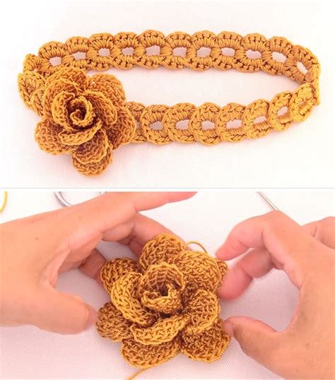 Flower Headband Sided - Crochet & Knit by Beja - Free Patterns, Videos ...