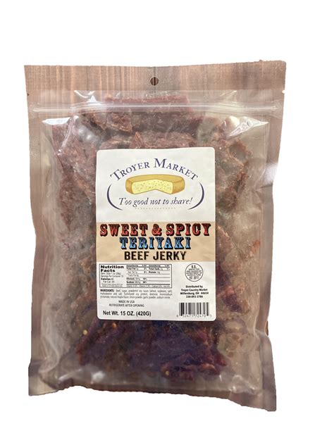 Sweet and Spicy Teriyaki Beef Jerky (15oz) - Troyer Market