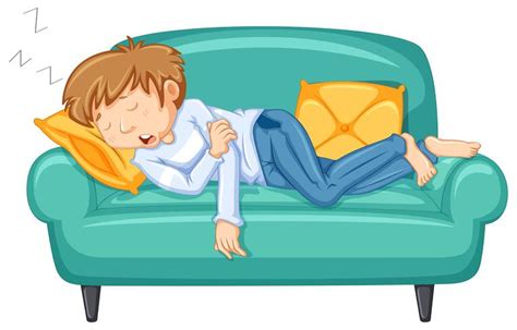 Man taking nap on big sofa 292237 Vector Art at Vecteezy