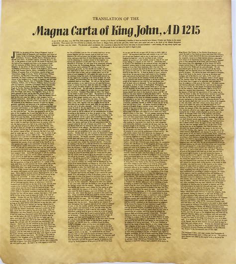 Poster Print Magna Carta of King John 1215 Reproduction Old - Etsy