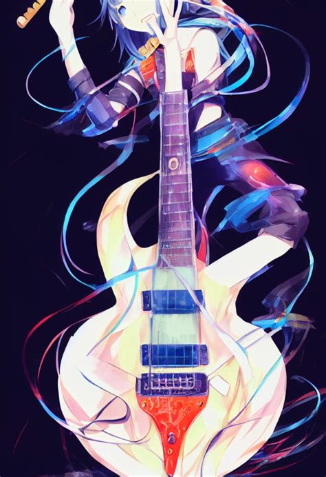 electric guitar in a style of anime illustration, | Midjourney | OpenArt