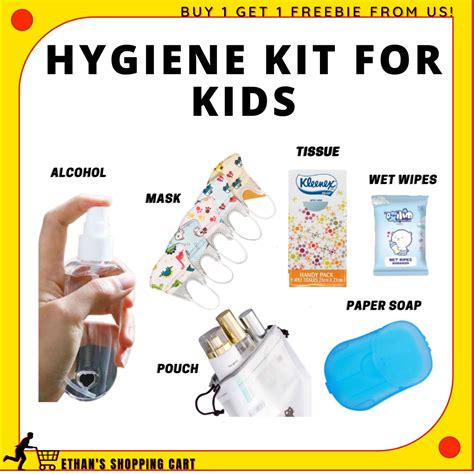 Ethan Sc. Hygiene Kit Set for Kids, Hygiene Kit Pouch, Alcohol dispenser, 3pcs Mask, Wipes ...