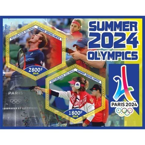 Stamps Summer Olympics in Paris 2024 Tennis