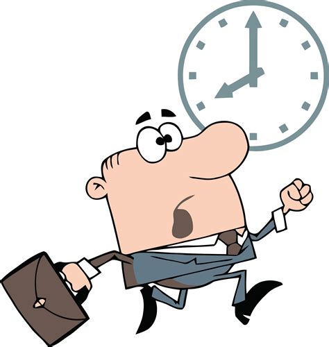 Download Clipart Image Business Man Racing The Clock To Get - Being ...