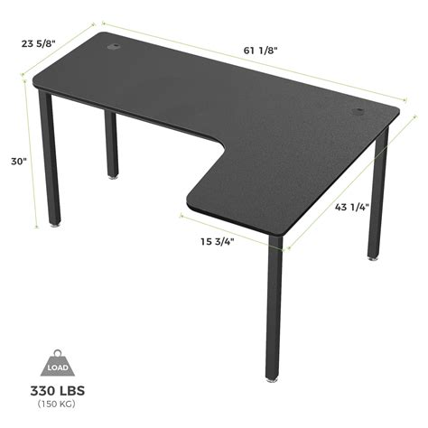 Buy EUREKA ERGONOMIC 60 Inch Black Corner L Shaped Computer Desk, Home Office Gaming Study Work ...