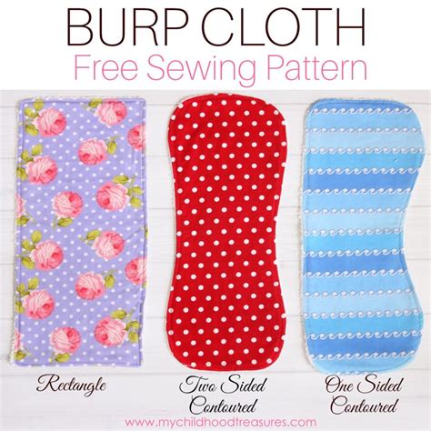 Burp Cloth Pattern - Free Printable Pattern for 3 Styles | TREASURIE