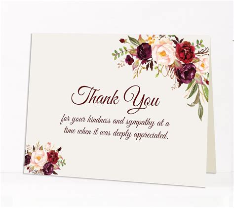Thank You Card Email Template Funeral Thank You Cards - vrogue.co