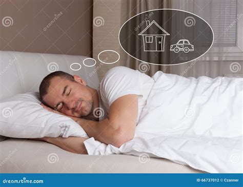 Man Dreaming About New House And Car Stock Photo - Image of house ...