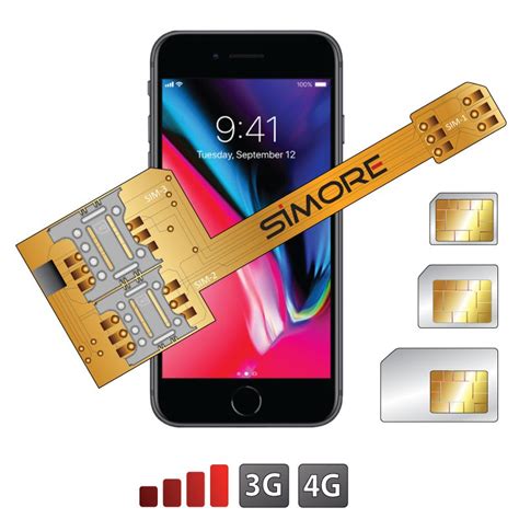 iPhone 8 Dual SIM X-Triple 8 adapter - Triple Dualsim card adapter 4G 3G compatible with ...