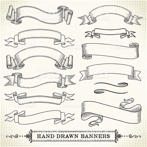 Hand drawn design elements.File is grouped,layered with global... | Banner drawing, How to draw ...