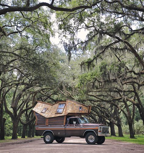 this wanderlust-arousing, tiny truck cabin is built on top of a 1979 pickup