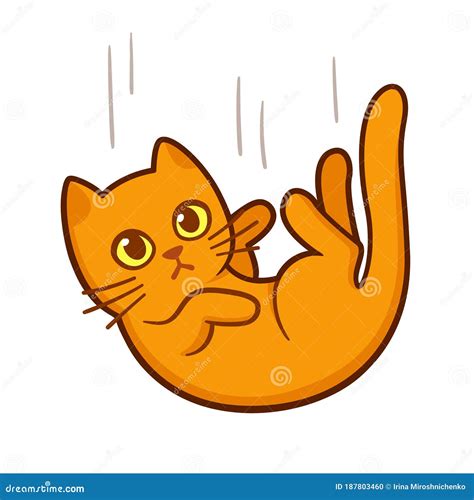 Cartoon Cat Falling Vector Illustration | CartoonDealer.com #187803460