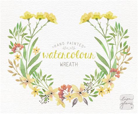 Watercolor Wreath: PNG Floral Wreath Clipart / Flower Wreath / Wedding Invitation Clip Art ...