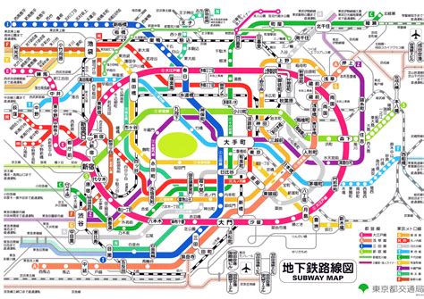 Tokyo subway map - Japanese