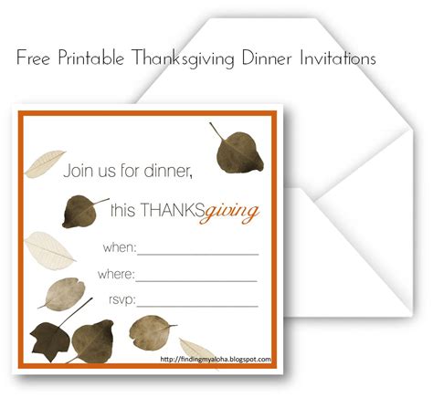 Free Printable Thanksgiving Dinner Invitations - Invitation Design Blog