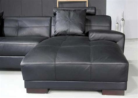 Omega Modern Black Leather Sectional Sofa | Leather Sectionals