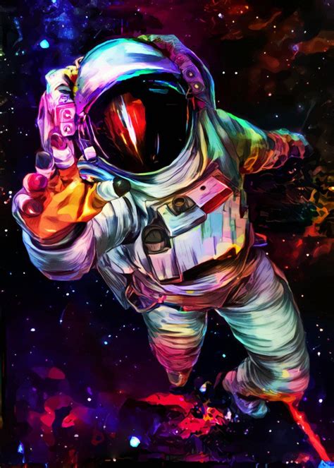 Cosmic Astronaut Space Poster Print | metal posters - Displate | Fond d'écran astronaute, Art ...