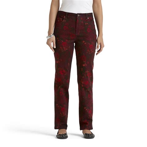 Gloria Vanderbilt Women's Amanda Colored Jeans - Floral Print