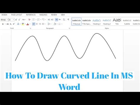 How To Draw A Curved Line In Microsoft Word | Make curved line in word - YouTube