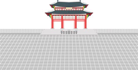gwanghwamun square gate and long wall and large courtyard at gyeongbokgung palace in seoul south ...