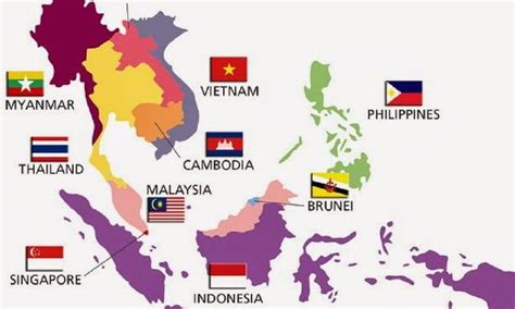 Peta ASEAN Lengkap Dan Negara Anggotanya | Republik SEO | Matematika kelas enam, Peta, Lambang ...