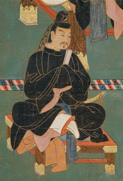 Fujiwara no Fuhito, detail from a portrait of Fujiwara no Kamatari with ...