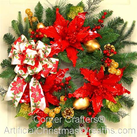 POINSETTIA WREATH | ArtificialChristmasWreaths.com | CHRISTMAS WREATHS