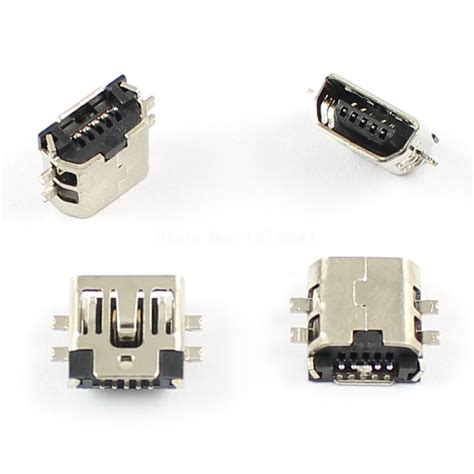 100 Pcs Per Lot Mini USB AB 5 Pin Female SMT Panel Mount Connector-in Connectors from Lights ...