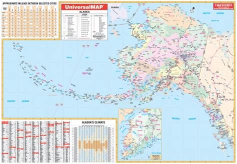 Alaska Wall Map - 66 x 47 -Laminated - On roller with backboard - Kappa Map Group: 9780762548552 ...