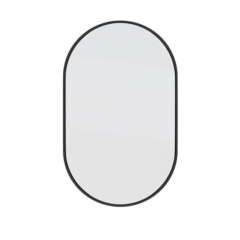 Glass Warehouse 22 in. W x 36 in. H Stainless Steel Framed Pill Shape Bathroom Vanity Mirror in ...