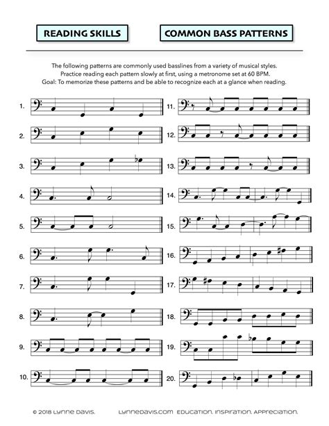 Reading Common Bass Patterns | Lynne Davis Music