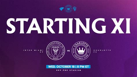 Starting XI | Inter Miami CF vs Charlotte FC | Charlotte FC