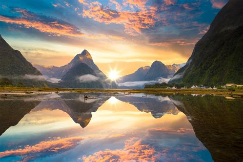 The Milford Sound fiord. Fiordland national park, New Zealand ...