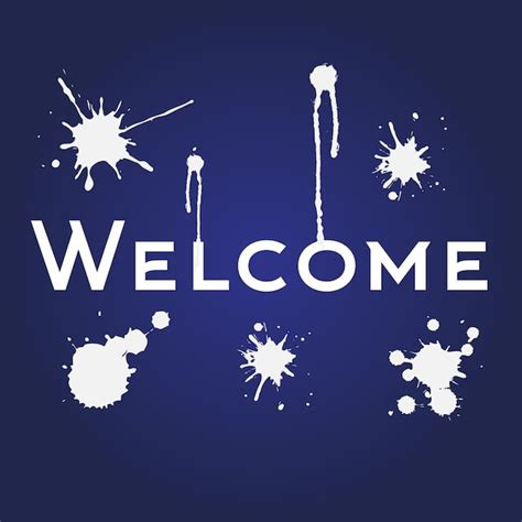 Premium Vector | Welcome text font with splash color design