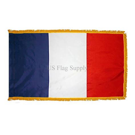 France Flag 3 x 5 ft. Indoor Display Flag with Gold Fringe