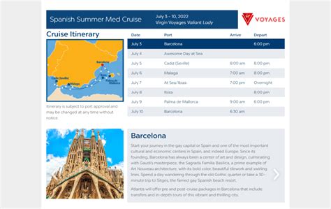 Virgin European Cruise ITINERARY – Islanders Travel Inc.