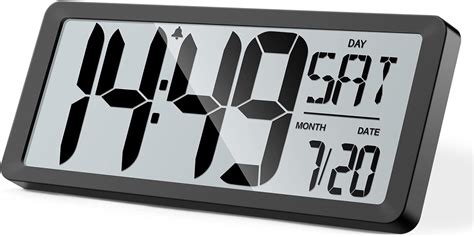 Amazon.com: Cadmos Large Digital Wall Clock Battery Operated/Alarm ...