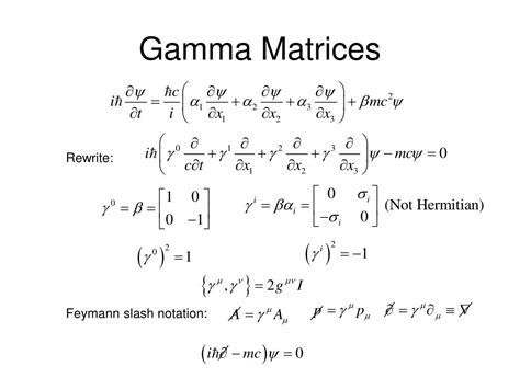 PPT - Gamma Matrices PowerPoint Presentation, free download - ID:3016021