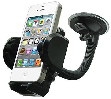 LotFancy Cell Phone Holder Mobile Phone Car Mount 360 Rotation Windshield Dashboard Cradle for ...