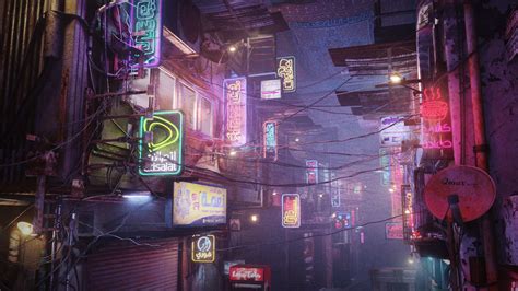 Cairo City Cyberpunk Streets - Animated Neon Signs - Day - Night 3D model animated | CGTrader