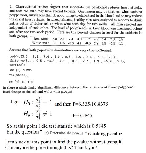 [Math] Finding the P-value of a 2-sided F-test – Math Solves Everything